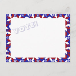 Patriotic Star Quilt VOTE!vykort Vykort
