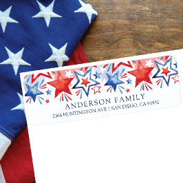 Patriotic Star Return-adressetikett Returadress Etikett