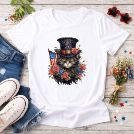 Patriotic Star Spangled Cat T Shirt