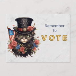 Patriotic Star Spangled Cat Vote Vykort