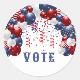 Patriotic Star Spangled Celebration Arch Runt Klistermärke