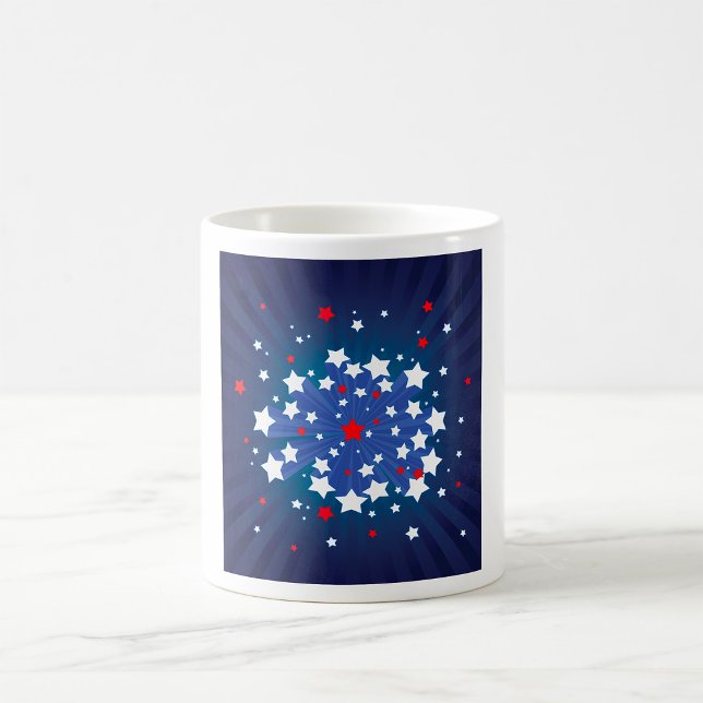 Patriotic Starburst Red White och Blue USA Kaffemugg (Skapare uppladdad)