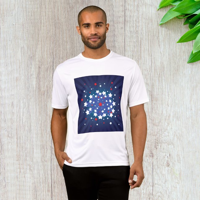 Patriotic Starburst Red White och Blue USA T Shirt (Skapare uppladdad)