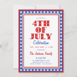 Patriotic Stars 4:e juli Party Inbjudningar