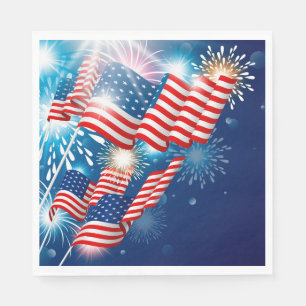 Patriotic Stars 4:e Pappra blöjor Pappersservett
