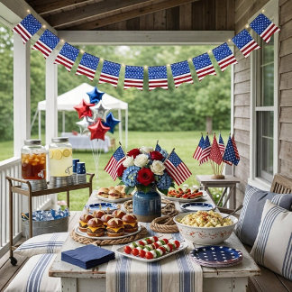 Patriotic Stars and Stripes Flag bunting banner Vimplar