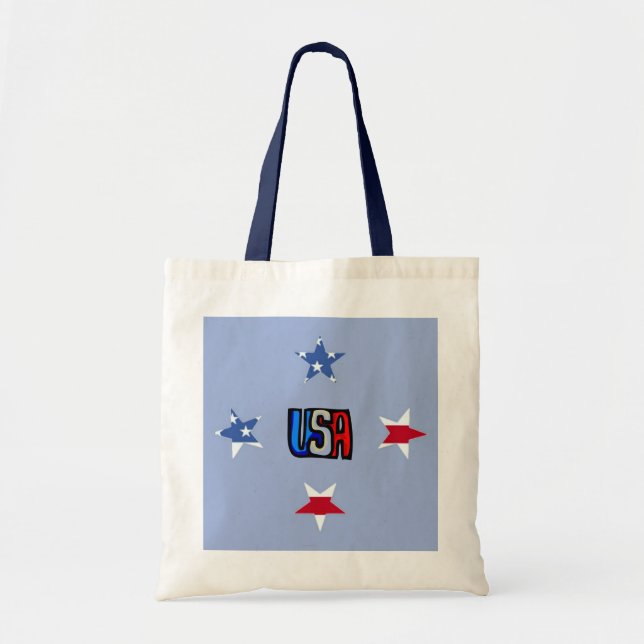 Patriotic Stars Bag Tygkasse (Framsidan)