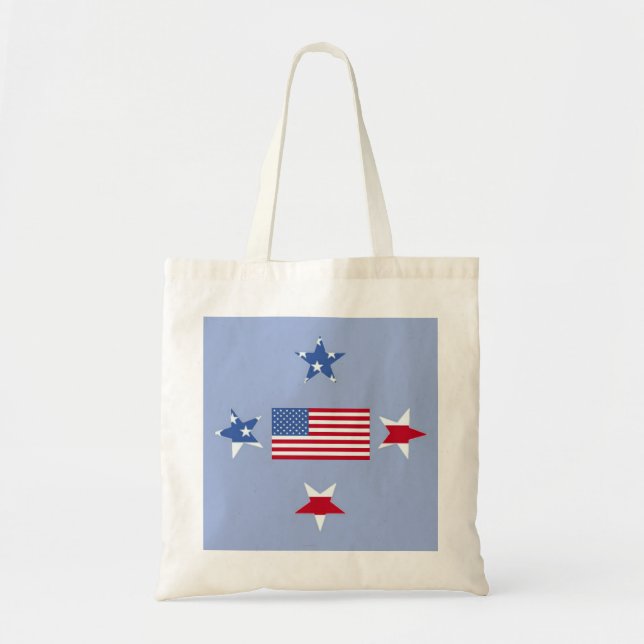 Patriotic Stars Bag Tygkasse (Framsidan)