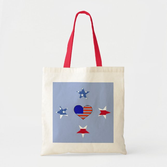Patriotic Stars Bag Tygkasse (Framsidan)