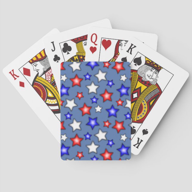 Patriotic Stars - Blue Playing Cards Casinokort (Baksidan)