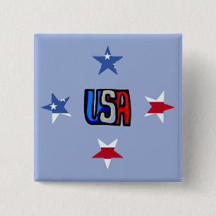 Patriotic Stars Button Knapp