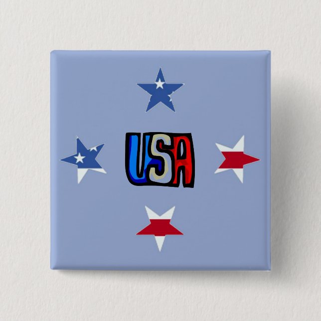 Patriotic Stars Button Knapp (Framsida)