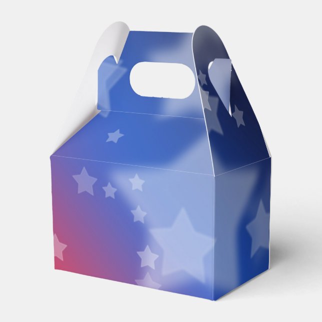 Patriotic Stars Favor Box Presentaskar (Framsidan Sidan)