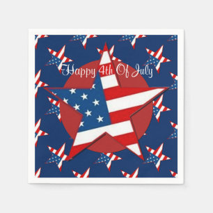Patriotic Stars Fjärde juli Napkins 2 Pappersservett