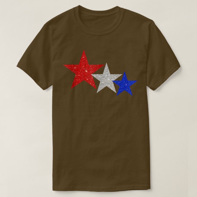Patriotic Stars Gnistra Rött vitt blått American 4 T Shirt (Design framsida)