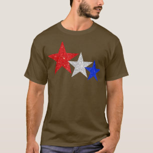 Patriotic Stars Gnistra Rött vitt blått American 4 T Shirt