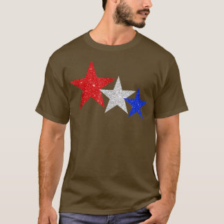 Patriotic Stars Gnistra Rött vitt blått American 4 T Shirt