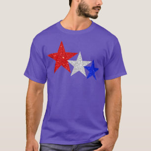 Patriotic Stars Gnistra Rött vitt blått American 4 T Shirt