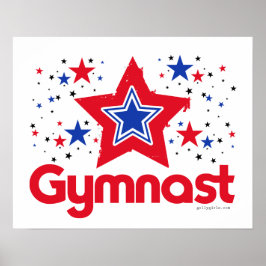Patriotic Stars Gymnastics av Golly Girls Poster