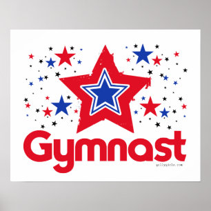 Patriotic Stars Gymnastics av Golly Girls Poster