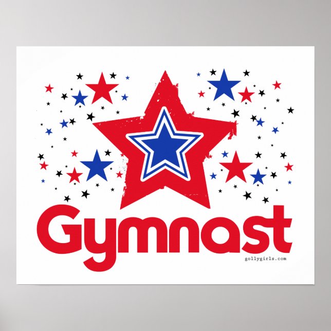 Patriotic Stars Gymnastics av Golly Girls Poster (Framsidan)