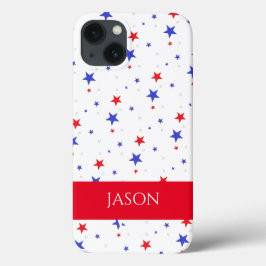 Patriotic Stars och Initial Cell iPhone Phone Case