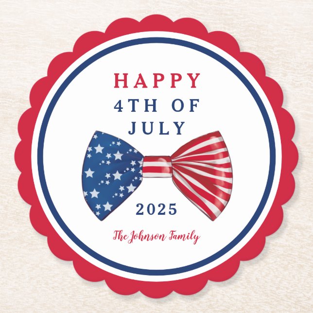 Patriotic Stars och stripes 4:e juli Underlägg Papper (Framsida)