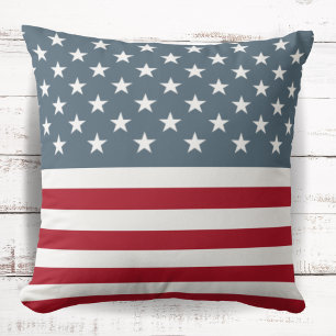 Patriotic Stars och stripes American Flagga Kudde