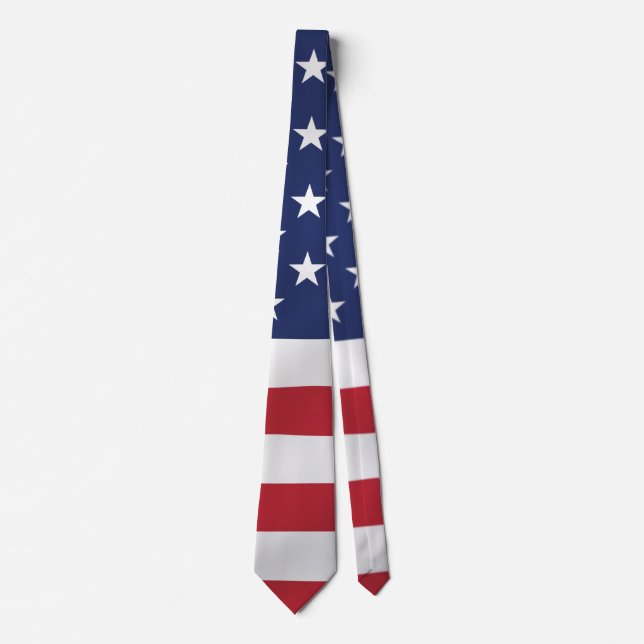 Patriotic Stars och stripes Blue White Helgdag Slips (Framsida)