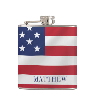 Patriotic Stars och stripes Blue White USA flagga Fickplunta