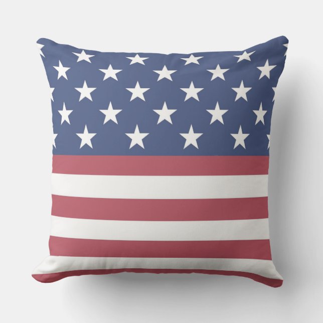 Patriotic Stars och stripes Design Utomhusfyllning Kudde (Framsida)