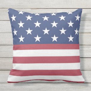 Patriotic Stars och stripes Design Utomhusfyllning Kudde