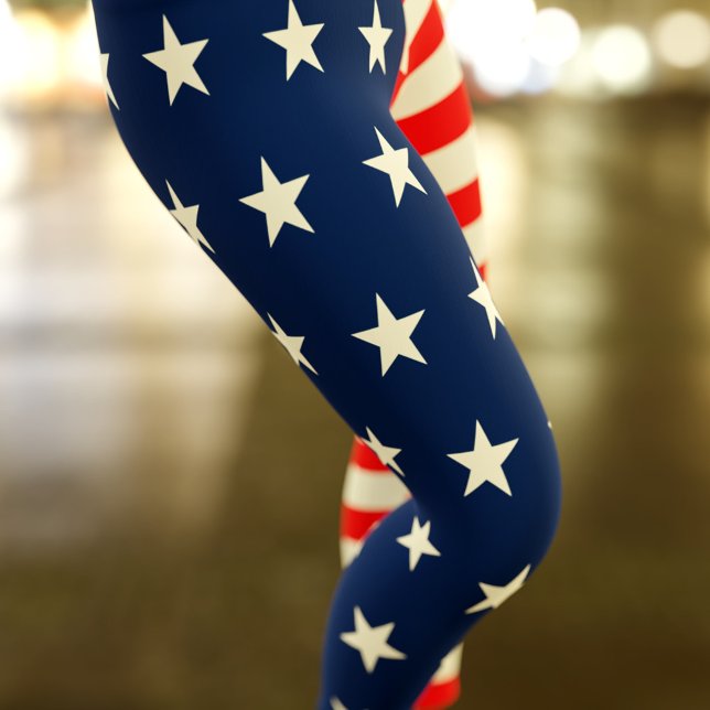 Patriotic Stars och stripes juli 4:e lagarna Leggings (Skapare uppladdad)