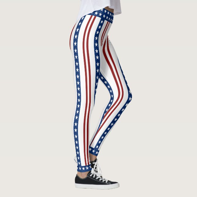 Patriotic Stars och stripes Leggings (Höger)
