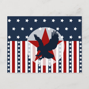 Patriotic Stars och stripes Örn American Vykort
