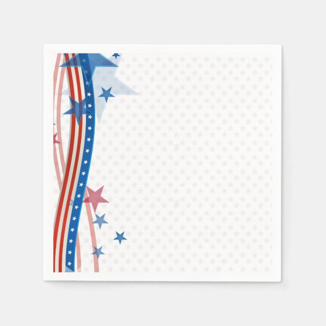 Patriotic Stars och stripes Pappersservett (Framsidan)
