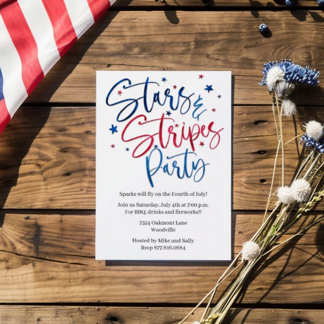 Patriotic Stars och stripes Party Anpassningsbar Inbjudningar (Skapare uppladdad)