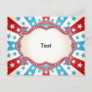 Patriotic Stars och stripes Vykort