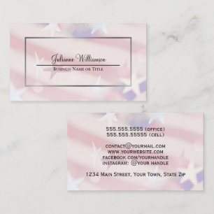 Patriotic Stars och stripes Watermark Simple Visitkort