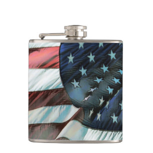 Patriotic Stars och Strips 6 oz- eller 8 oz-kolv Fickplunta