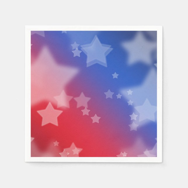 Patriotic Stars Pappra Napkins Pappersservett (Framsidan)