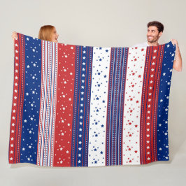 Patriotic Stars & Rand Abstrakt American Flagga 2 Fleecefilt