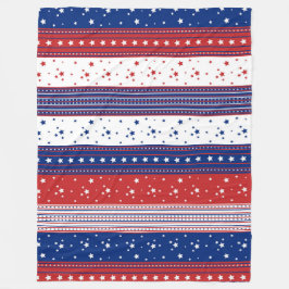 Patriotic Stars & Rand Abstrakt American Flagga 2 Fleecefilt
