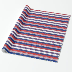 Patriotic Stars & Rand Abstrakt American Flagga 2 Presentpapper