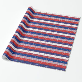 Patriotic Stars & Rand Abstrakt American Flagga 2 Presentpapper