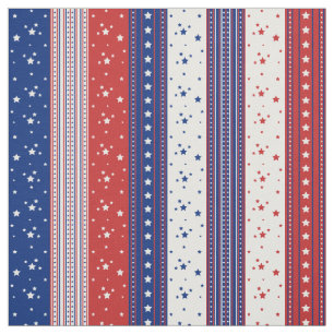 Patriotic Stars & Rand Abstrakt American Flagga 2 Tyg