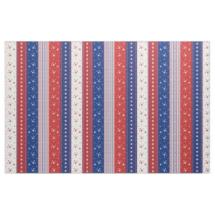 Patriotic Stars & Rand Abstrakt American Flagga 2 Tyg