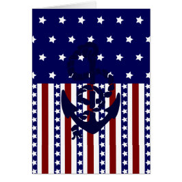 Patriotic Stars Rand Anchor Sailor Mönster Hälsningskort