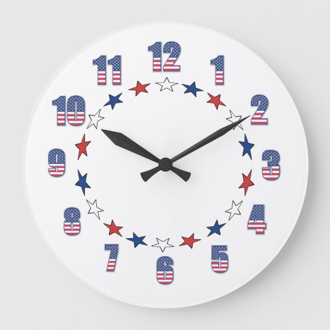 Patriotic Stars Rand Classic Patriotic Stor Klocka (Framsida)