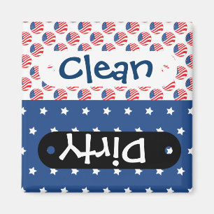 Patriotic Stars Rand Freedom Flagga 4 juli Magnet
